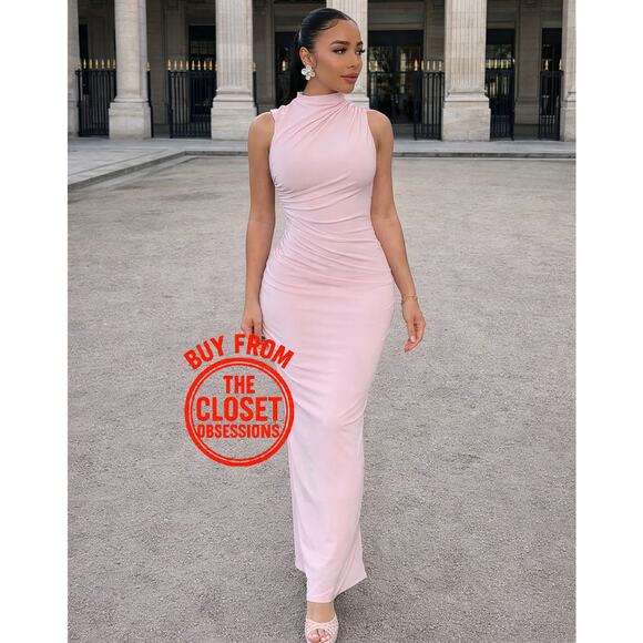 ZARA Fitted Midi Dress NWT | Chalk Pink Sleeveless Blogger Fave - Picture 9 of 16